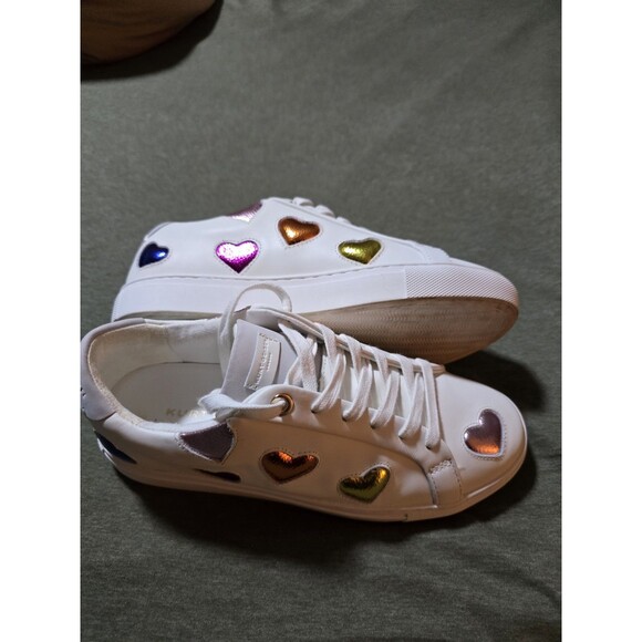 Kurt Geiger London Lane Love Metallic Heart Sneakers Size 39 US 8. Excellent - Picture 9 of 10